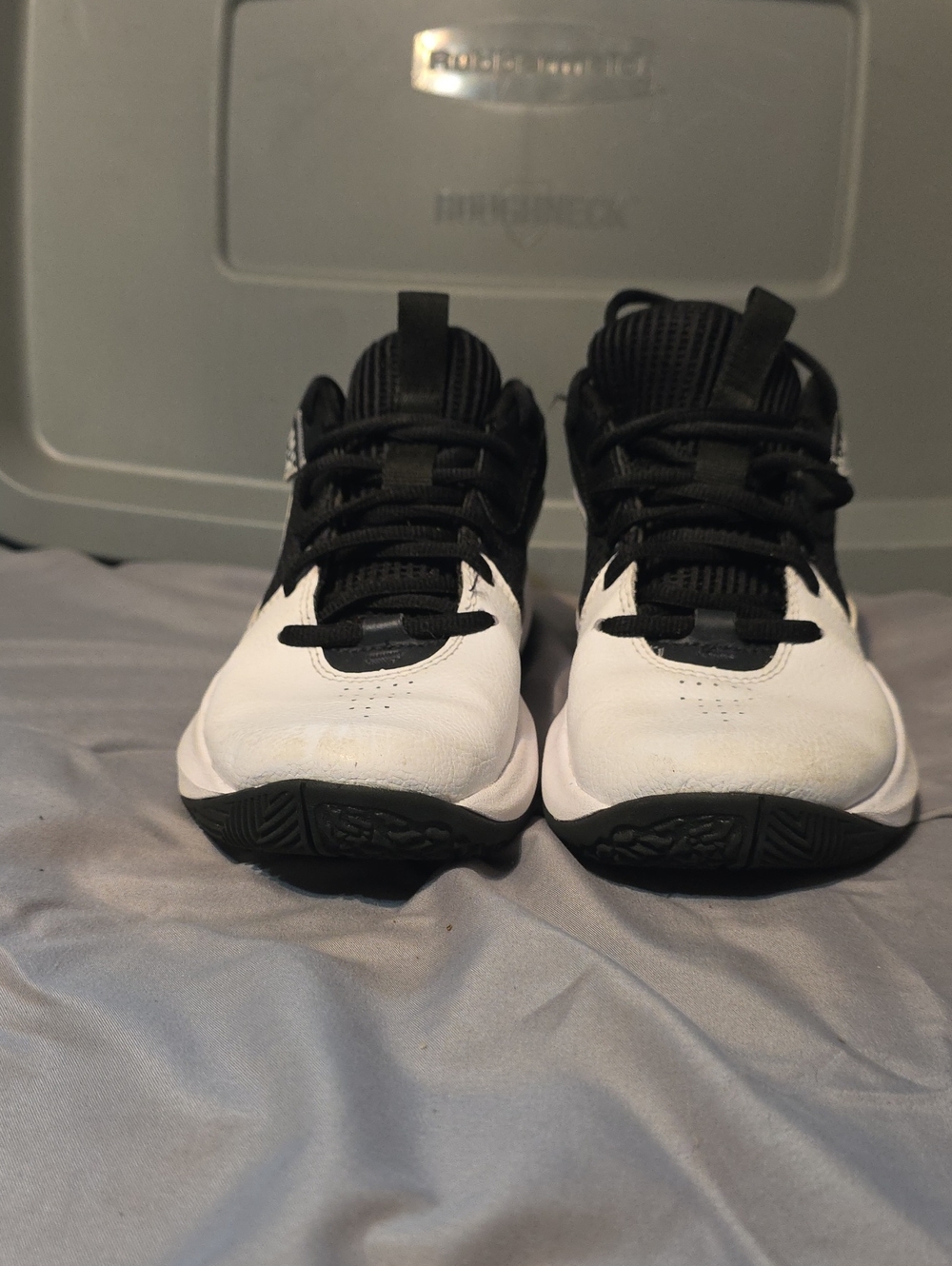 Under Armour Black and White Kids Sneakers